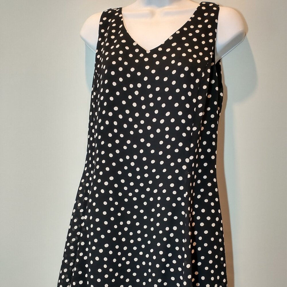 NWOT Clifford & Wills Polka Dot Dress with Tiered Ruffle Hem Size 12P